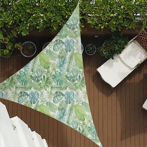 Palm Tree Leaves Z331 | Sun Shade Sail,  Triangular Shade Sail, Sun protection, Summer Items, Garden Decoration, Balcony, Camping