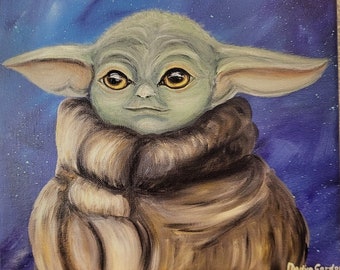 Grogu Canvas Print of Painting by Nadya Gordon