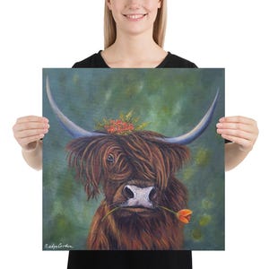 Highland Cow Coo Print Poster Painting