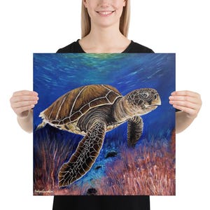 Sea Turtle Print Giclee of Painting