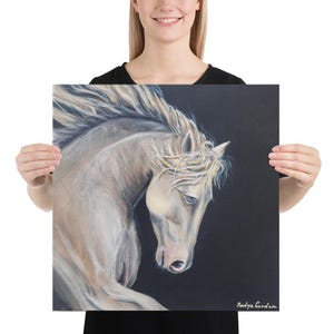 Impression giclée de peinture Esprit de l&#39;étalon blanc cheval blanc