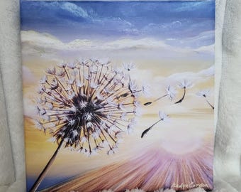 Dandelion Flowers Print of Original Painting by Nadya Gordon - Wall Art Gift