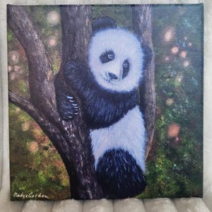 Panda Canvas Print of Original Painting by Nadya Gordon - Wall Art Gift