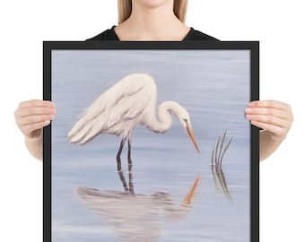 Egret Framed Print of Painting
