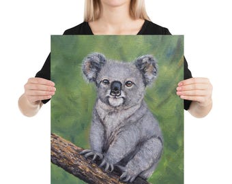 Koala Bear Print of Painting Wildlife Art Australian Animal Artwork Nursery Wall Decor