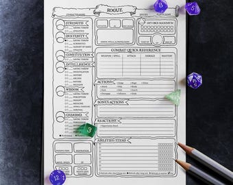 Rogue Character Sheet - D&D 2024
