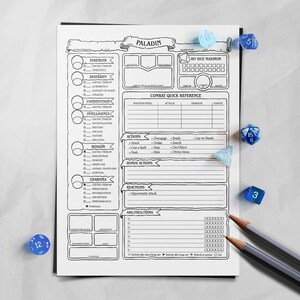 Paladin Character Sheet - D&D 5e