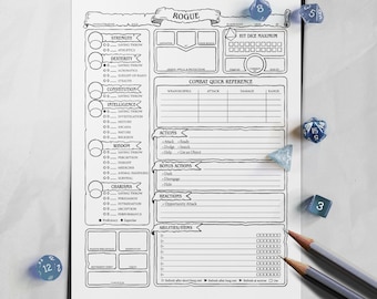 Rogue Character Sheet - D&D 5e