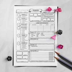 Fighter Character Sheet - D&D 5e