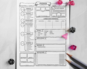 Fighter Character Sheet - D&D 5e