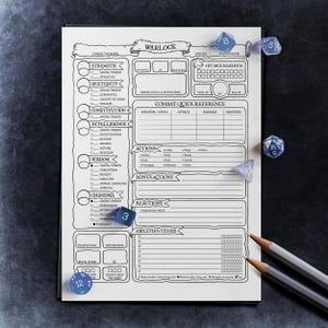Ficha de personagem de Warlock - D&D 2024