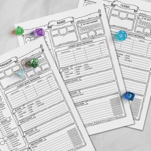 12 Character Sheet Bundle (D&D 5e)