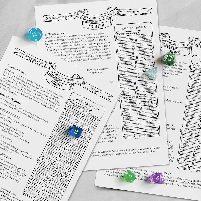 12 Character Sheet Bundle D&amp;D 5e - Etsy