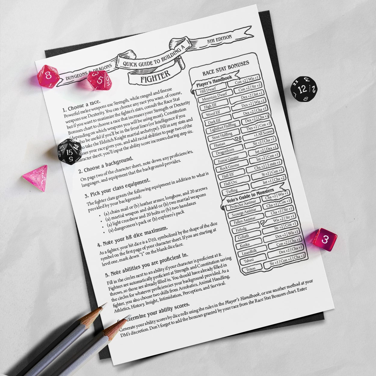 Fighter Character Sheet - D&amp;D 5e - Etsy