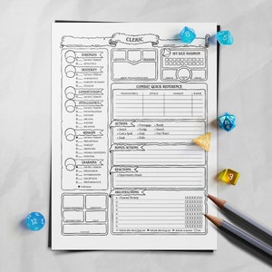 Cleric Character Sheet - D&D 5e