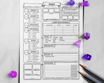 Barde Charakterbogen - D&D 5e