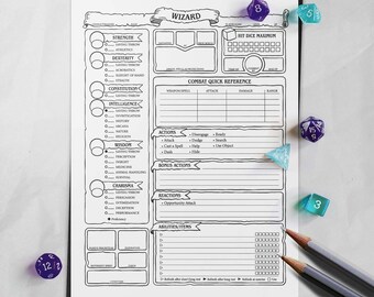 Tekenblad Wizard - D&D 5e