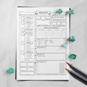Ficha de Personagem do Artífice - D&D 5e