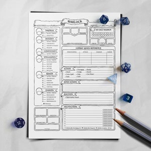 Ficha de personagem Warlock - D&D 5e