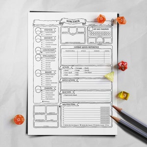 Sorcerer Character Sheet - D&D 5e