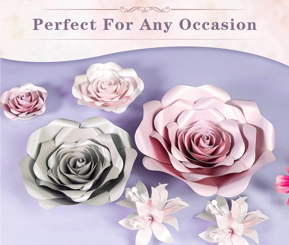 PINK PAPER FLOWERS Decorations for Wall Wedding Bridal 
