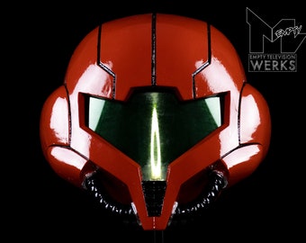 Metroid Prime Samus Helmet LED Lightup with multiple color options and modes Life-size scale collectable/cosplay
