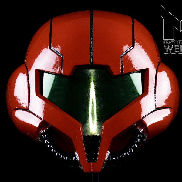 Metroid Prime Samus Helmet LED Lightup with multiple color options and modes Life-size scale collectable/cosplay