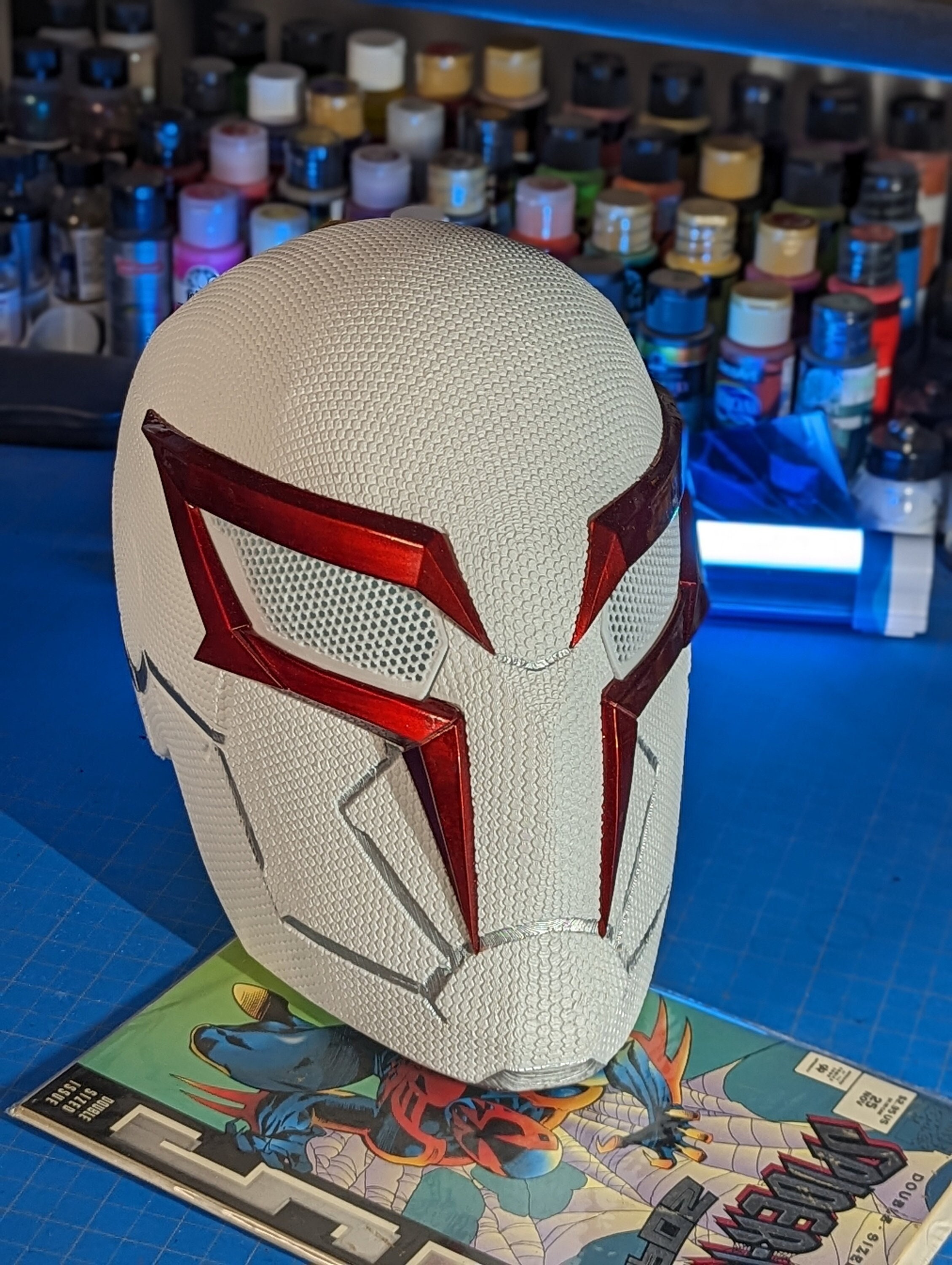 Spiderman 2099 draagbare helm bouwpakket Verzamelobject/cosplay op levensgrote schaal