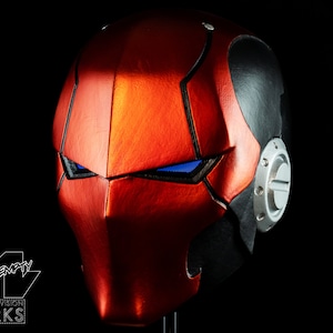 Red Hood Ronin Helm Raw Kit Lebensgroße Maßstab Sammlerstück/Cosplay