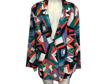 Vintage 1980's Blaire Boutique Geometric Blazer