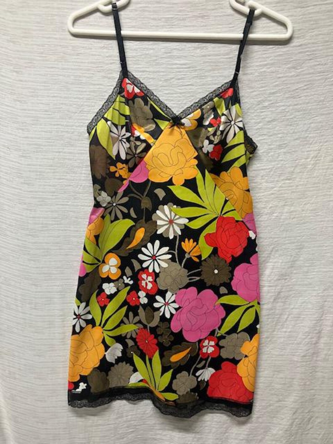 Vintage Pastel Rainbow Slip Nightie by Vanity Fair | S/M