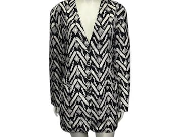 Vintage 1980's Adrienne Vittadini 100% Silk Long Tunic Blazer Suit Top Women’s