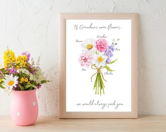 Personalised Birthflower Bouquet Prints