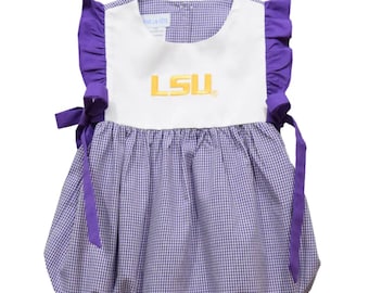 LSU Tigers bestickte lila Ginghamblase