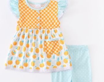 Girls Orange Sherbet Capri Set