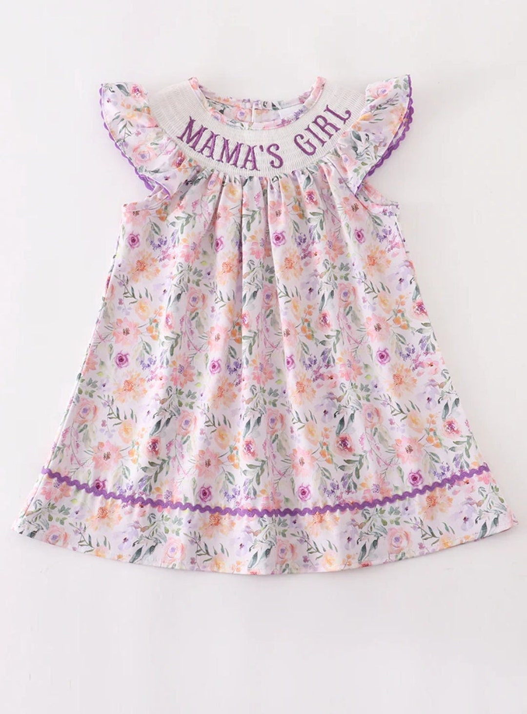 Lavender Floral Mama's Girl Smocked Dress - Etsy