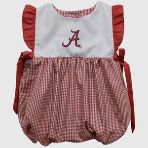 Alabama Crimson Tide Embroidered Red Gingham Bubble