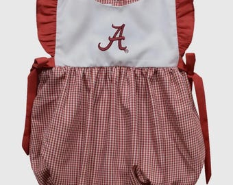 Burbuja de cuadros rojos bordados de Alabama Crimson Tide