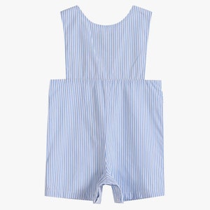 Petit Bebe Boys Blue Striped Smocked Baseball Jon Jon main image 1