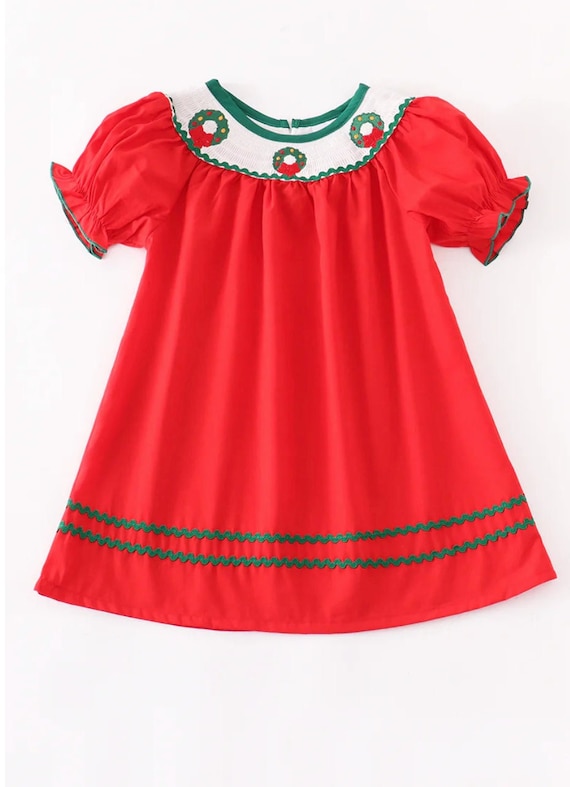 red smocked christmas dress Hand Smocked Dress, Angel Dress, Red Smocked Dress Angel Smocked Dress Christmas Dress Smocked Christmas Red Dress Angel Smocked Dress
