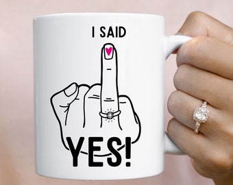 Engagement gift mug, bridal mug, wedding mug, i said yes mug, bridal shower gift, engagement party giftt, gift for her