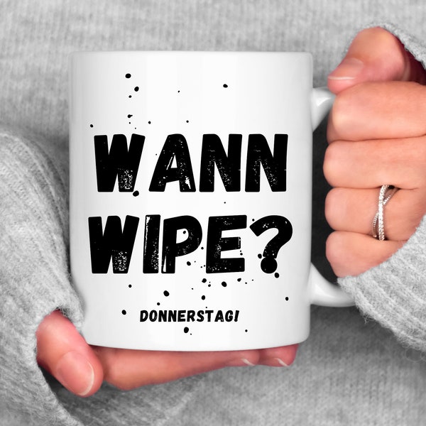 Tasse für Gamer mit Text "Wann Wipe? Donnerstag" - Escape from Tarkov