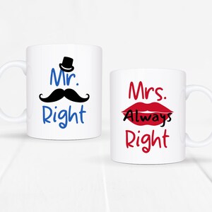 Mr and Mrs mugs for couples, wedding gift, Valentine&#39;s Day gift, anniversary gift, gift for the bride and groom, wedding anniversary