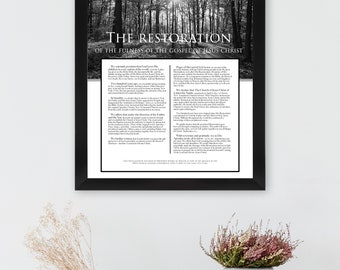 The Restoration of The Fulness of the Gospel of Jesus Christ - LDS Document with Sacred Grove