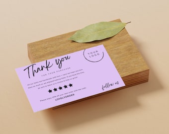 Thank You Card Template, Small Business Thank You Card, Canva Thank You Card, Pastels SBS015