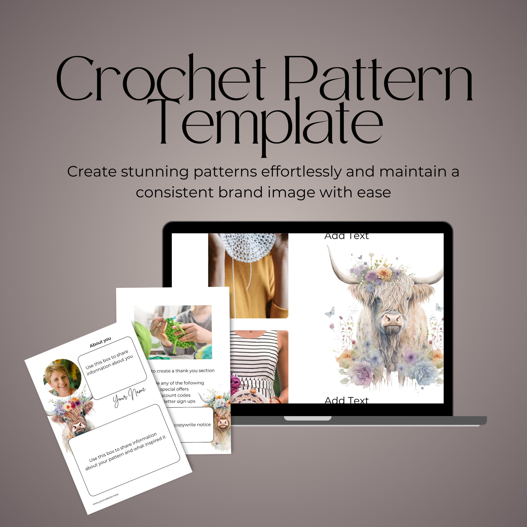 Canva Crochet Pattern Template Canva Knit Pattern Template for Canva Crochet Pattern Template Canva Knit Pattern Template for