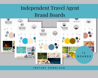 Travel Agent Mood Boards | Canva Branding Kit Template | Logo Kits | Premade Branding Kits | Canva Brand Boards | Digital Download SBSTA
