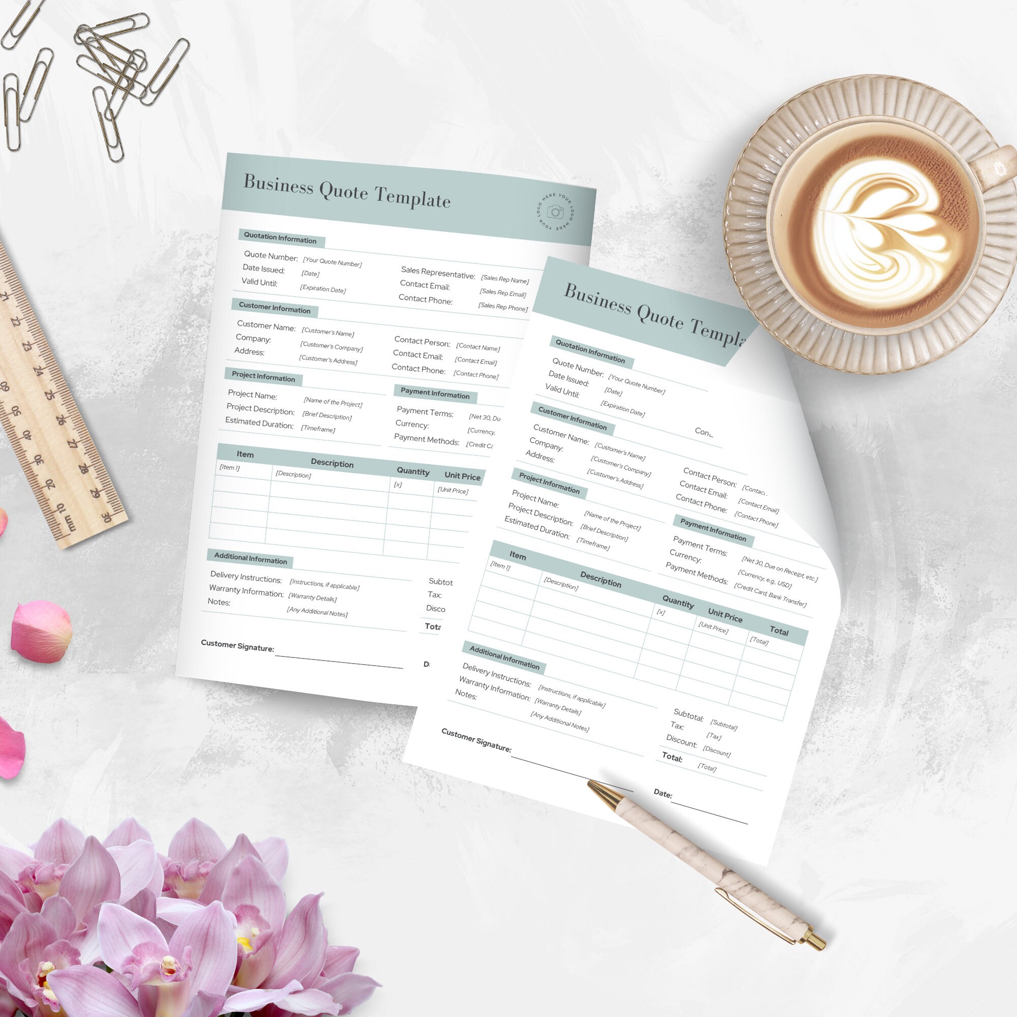 Professional Business Quote Template Canva EDITABLE Quote - Etsy