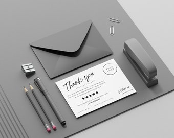 Elegant Thank You Card Template, Small Business Thank You Card, Canva Thank You Card,  SBS020
