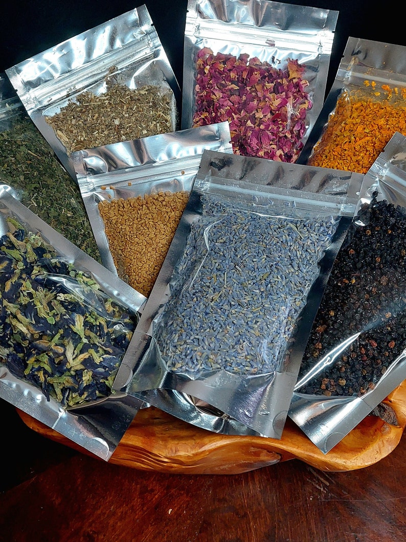 DRIED HERBS 1/2 Oz, Bulk Herbs, Loose Herbs, Assorted Herbs, Magical Herbs, Dried Flowers, Spell Herbs, Tea Herbs, Witches Herbs, Wiccan 